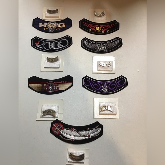 HARLEY DAVIDSON HOG OWNERS GROUP 1999 to 2005 PATCHES AND PUBS LOT ORIG OWNER